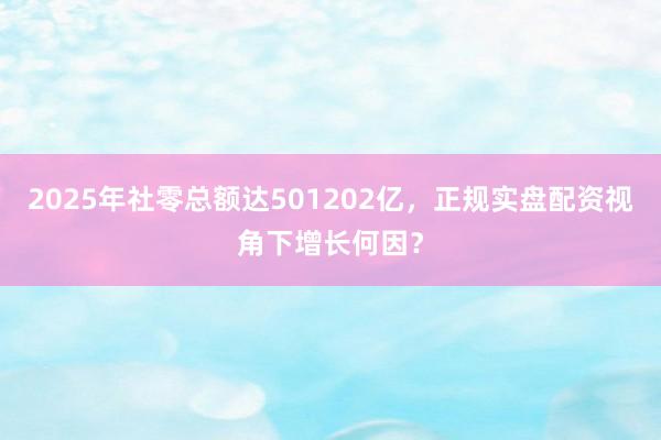 2025年社零总额达501202亿，正规实盘配资视角下增长何因？