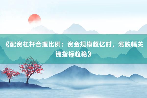 《配资杠杆合理比例：资金规模超亿时，涨跌幅关键指标趋稳》