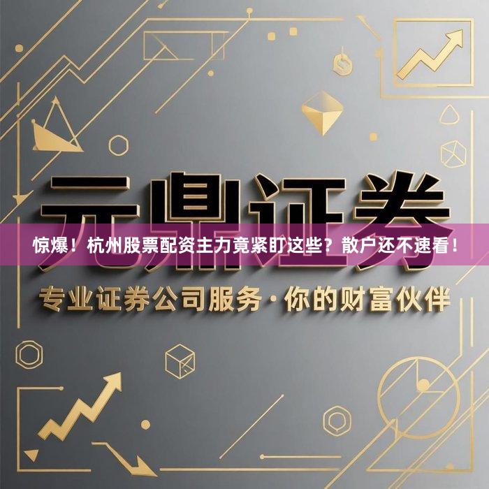 惊爆！杭州股票配资主力竟紧盯这些？散户还不速看！