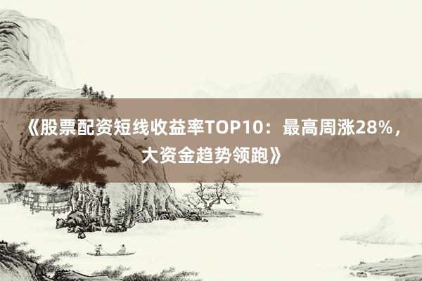 《股票配资短线收益率TOP10：最高周涨28%，大资金趋势领跑》