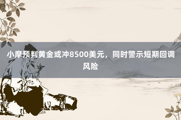 小摩预判黄金或冲8500美元，同时警示短期回调风险