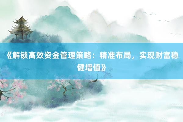 《解锁高效资金管理策略：精准布局，实现财富稳健增值》