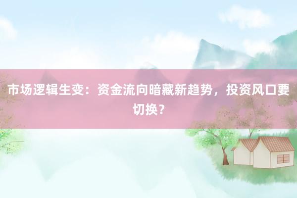 市场逻辑生变：资金流向暗藏新趋势，投资风口要切换？