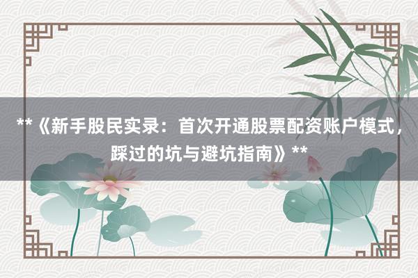 **《新手股民实录：首次开通股票配资账户模式，踩过的坑与避坑指南》**